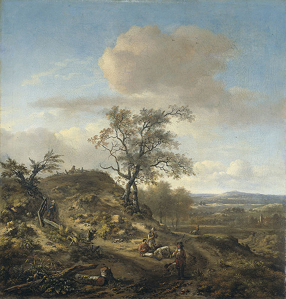 Landscape with a hunter and other figures.
